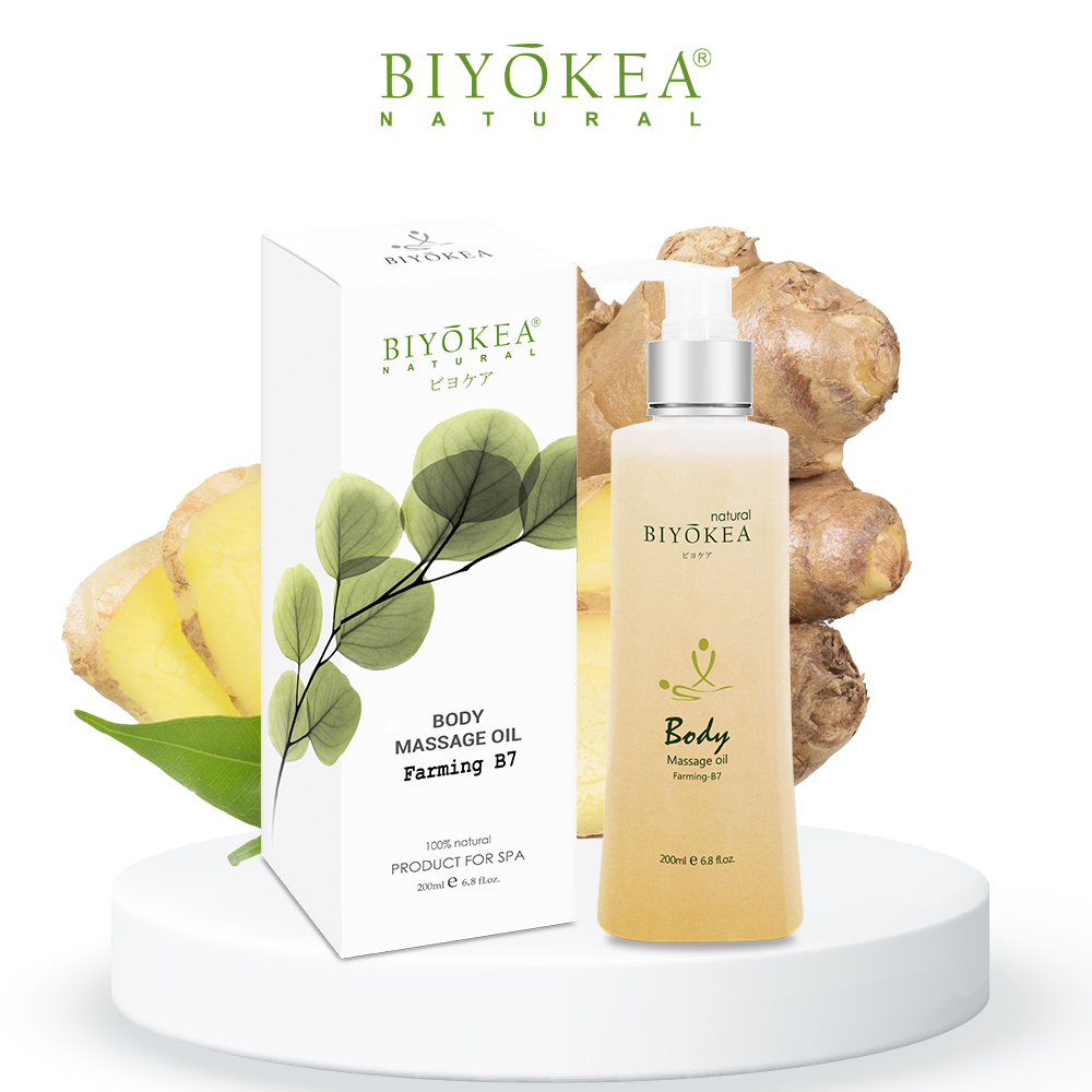 Dầu massage body cao cấp biyokea premium farming b7 giúp làm nóng, thư giãn, giảm stress, dưỡng ẩm da dùng trong spa