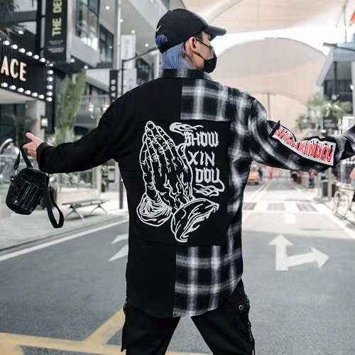 [HCM]ÁO KHOÁC CARO UNISEX THỜI TRANG CAO CẤP in hình tay Phật