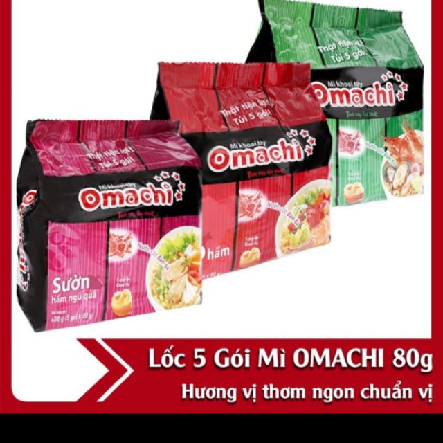 ( 10 gói ) Mì Omachi sườn + bò hầm 80G