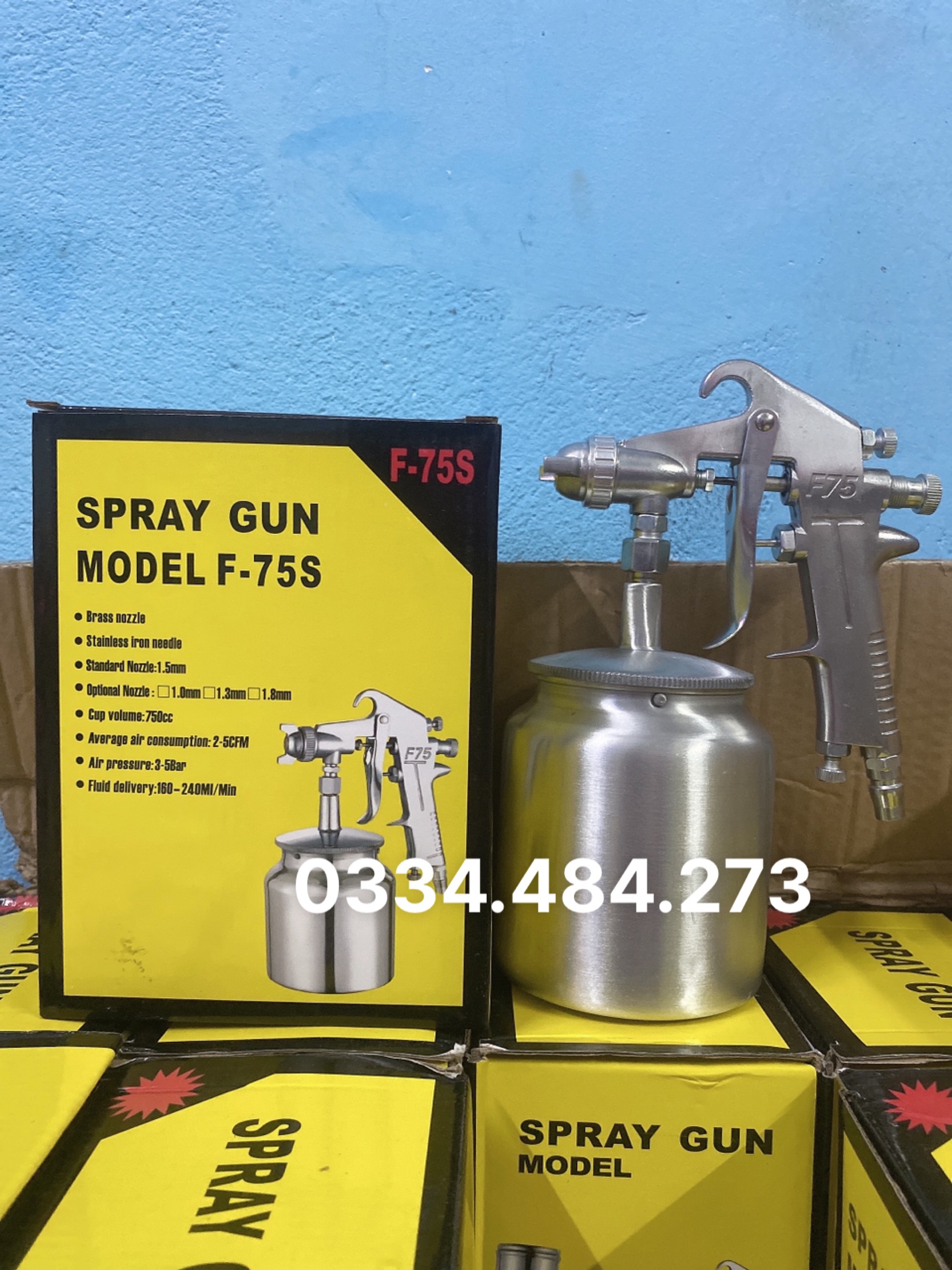 Súng phun sơn - phun keo bình dưới f75 - 750cc