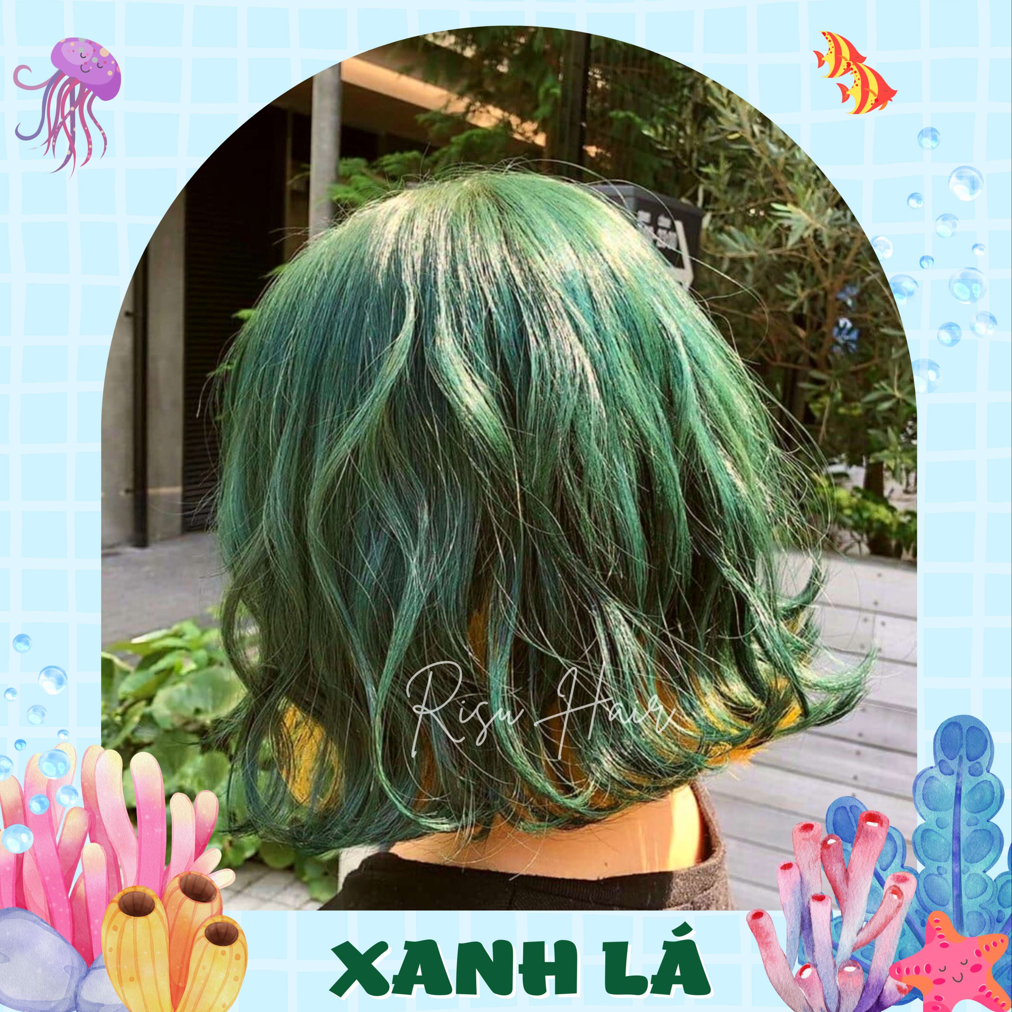 Thuốc Nhuộm Tóc Màu Xanh Lá - Risu Hair.