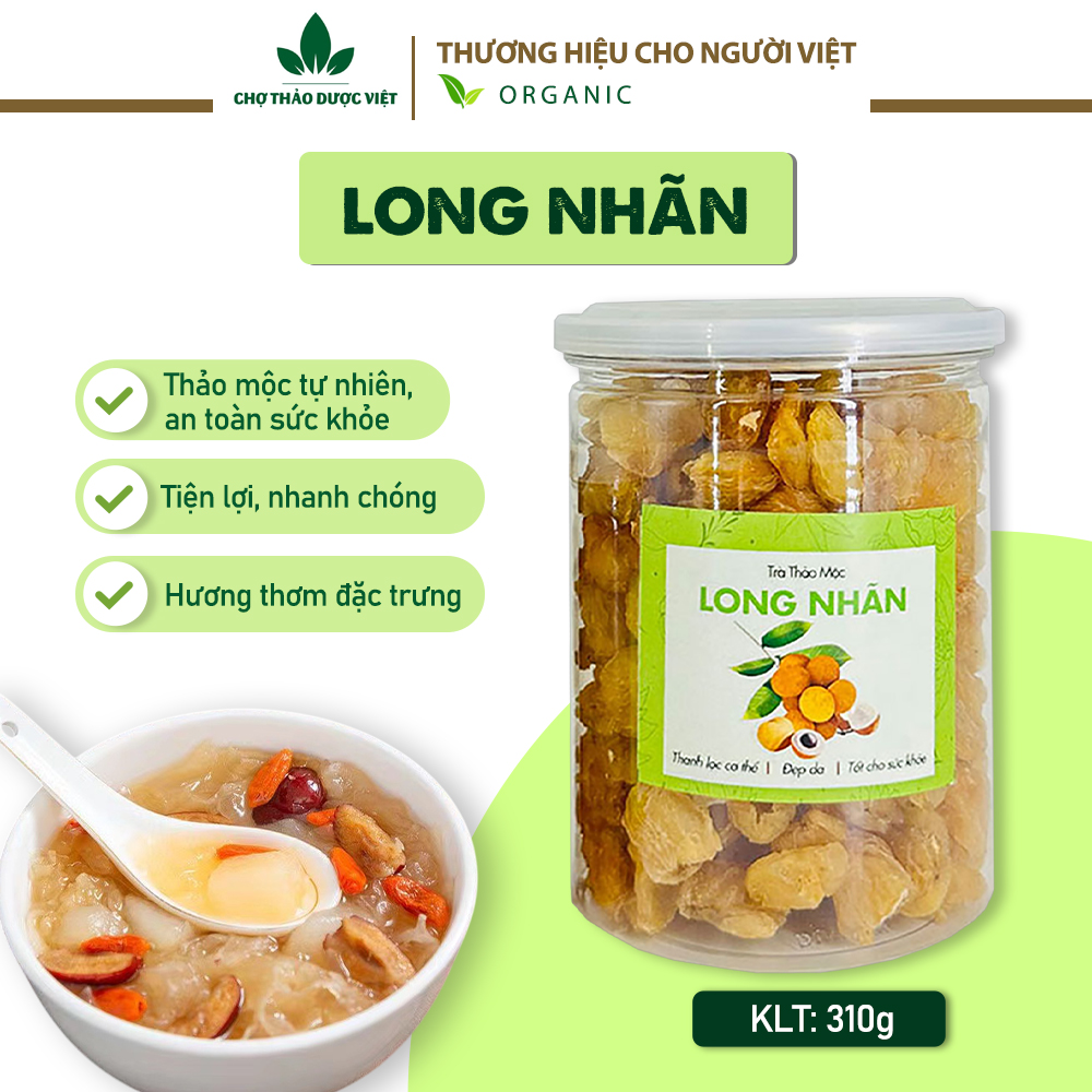 Long nhãn Hưng Yên 100g, long nhãn sấy khô, không tẩm đường, nấu chè sen, pha trà vị ngọt tự nhiên