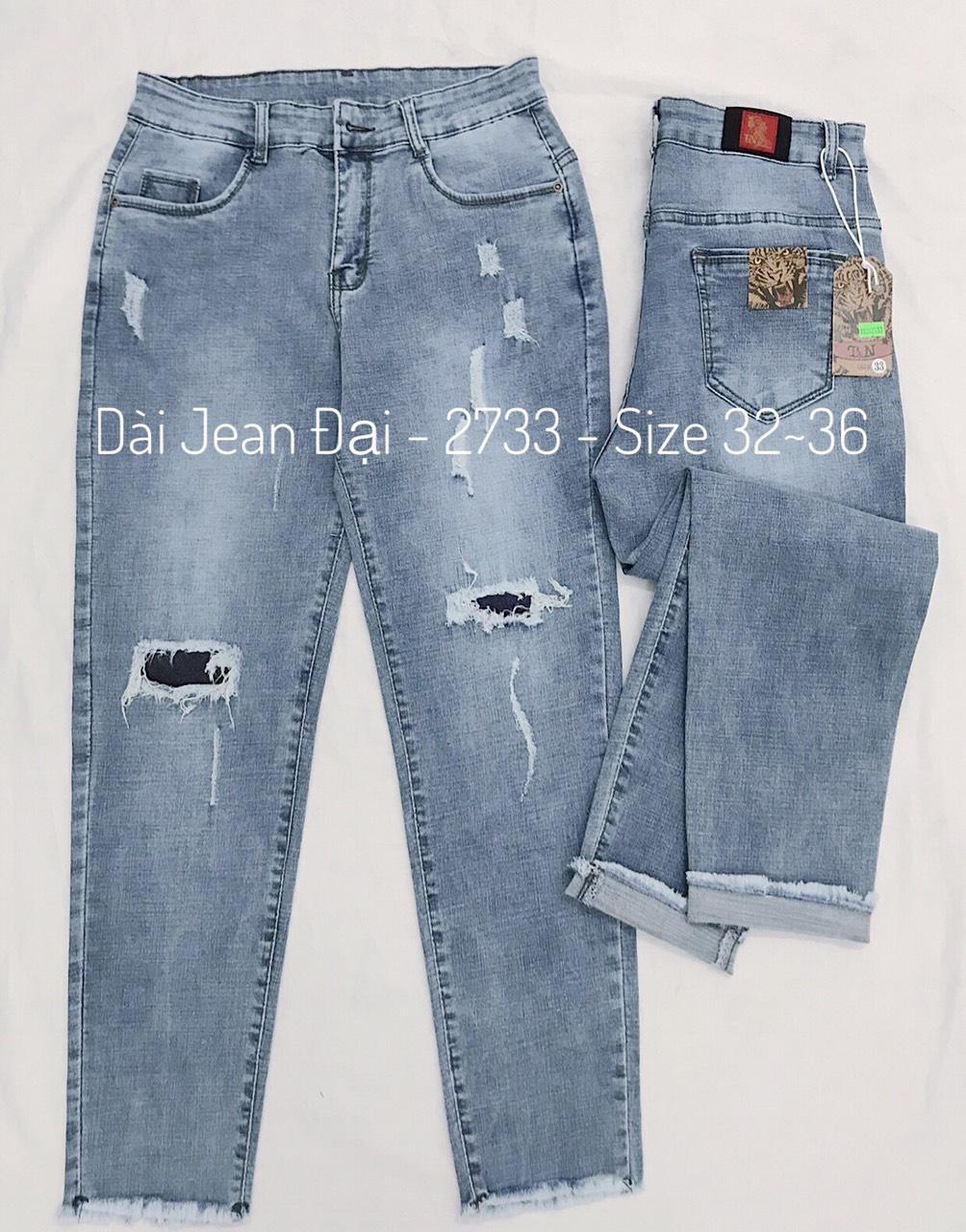 [HCM]QUẦN JEAN NỮ BIG SIZE ĐẠI RÁCH VÁ 2436