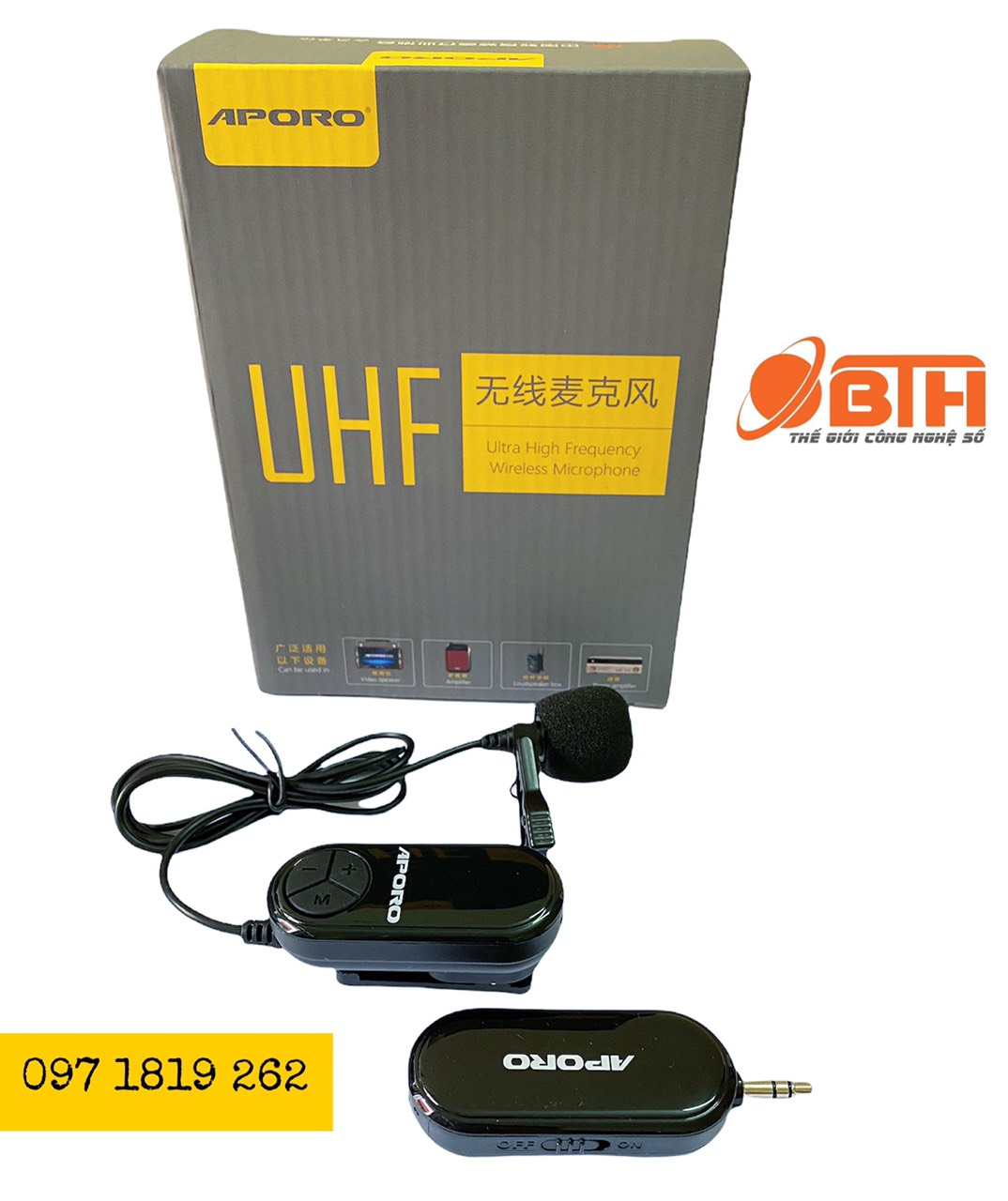 Mic không dây cài áo Aporo UHF