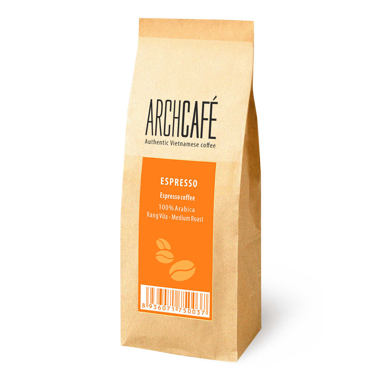 Espresso hoàn hảo (nhãn cam) - Cà phê bột rang xay Archcafé (500g/túi)