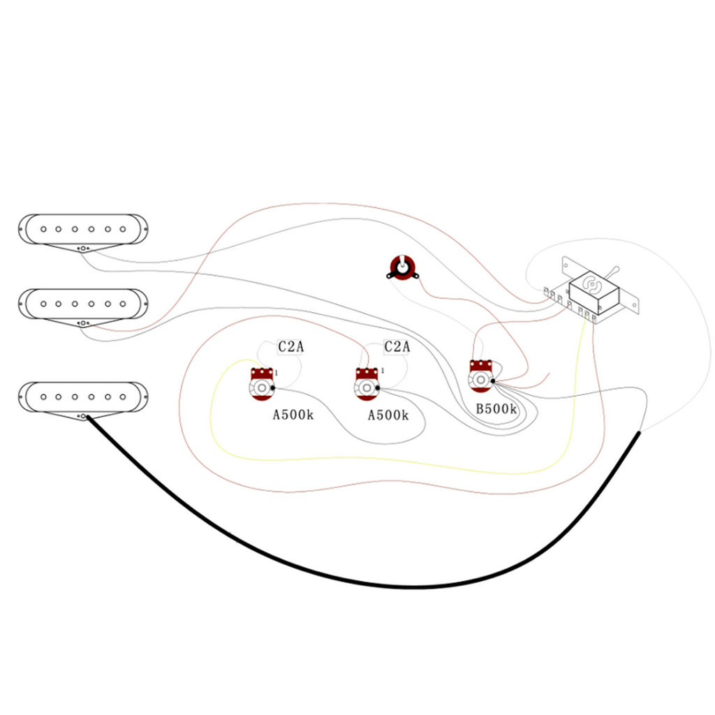 Bộ Pickguard Alnico V Được Nạp Với Núm Cho Accs Guitar Điện