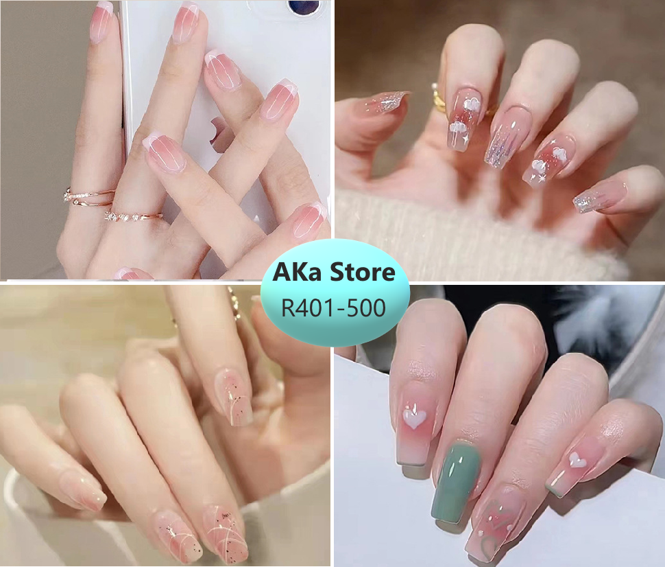 Set 24 móng tay giả làm nail AKa Store [R401-500]