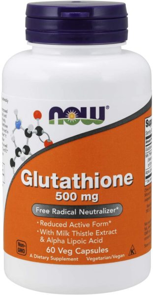 Viên Uống Trắng Da, Làm Đẹp Da NOW Glutathione 500mg 60 Viên