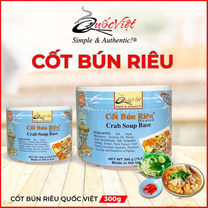 Gia vị nấu bún riêu quốc việt hộp 300g và gói 50g cốt cô đặc nhập khẩu usa