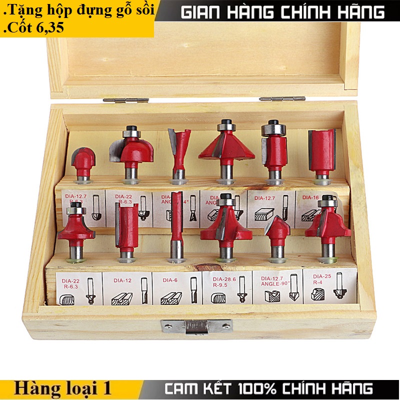 Mũi phay gỗ 6,35