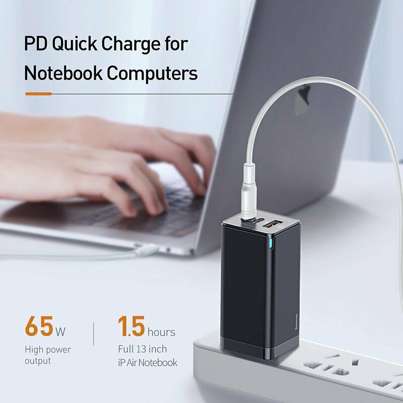 Bộ sạc nhanh Baseus GaN3 Pro Quick Charger 65W (Type Cx2 + USB , PD3.0/ PPS/ QC4.0/ SCP/ FCP Multi Quick Charge Protocol, GaN3 Technology)