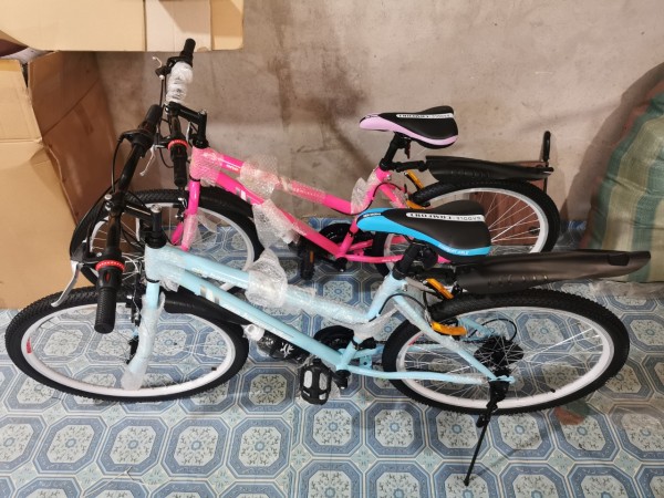 Xe đạp thể thao 26in Hahoo-Tặng bình nước (2 màu xanh, hồng)