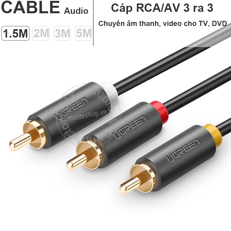 Audio/video cable 3 to 3 2 meters ugreen 10525 gold 24k/OFC-28AWG (Black- TPE)