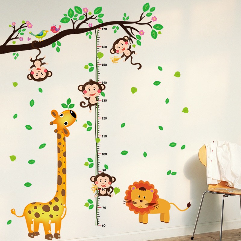 Decal dán tường cho bé học THƯỚC HƯƠU ST SK9292. Decal trang trí con vật cho bé trai bé gái