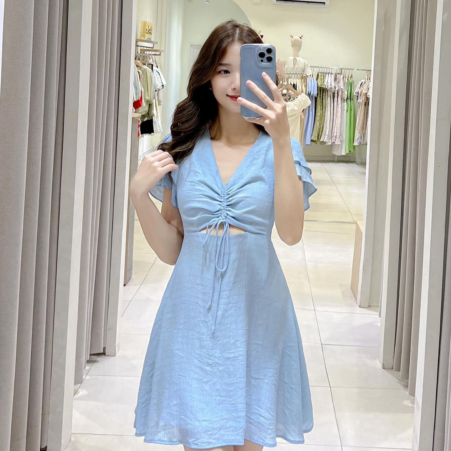 Đầm FELIA - Đầm cổ tim rút