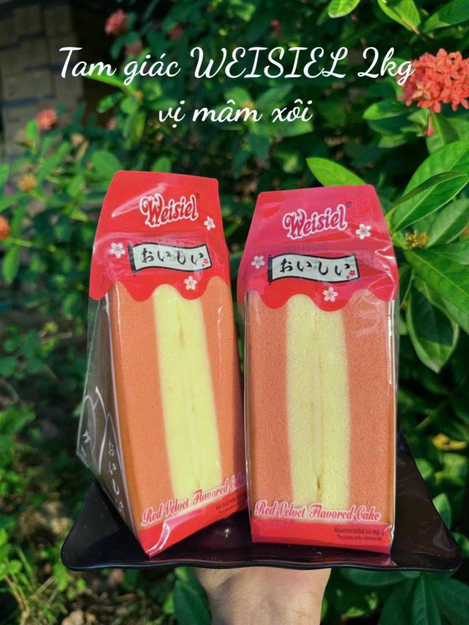 Bánh bông lan tam giác vị trà xanh mã mtgong