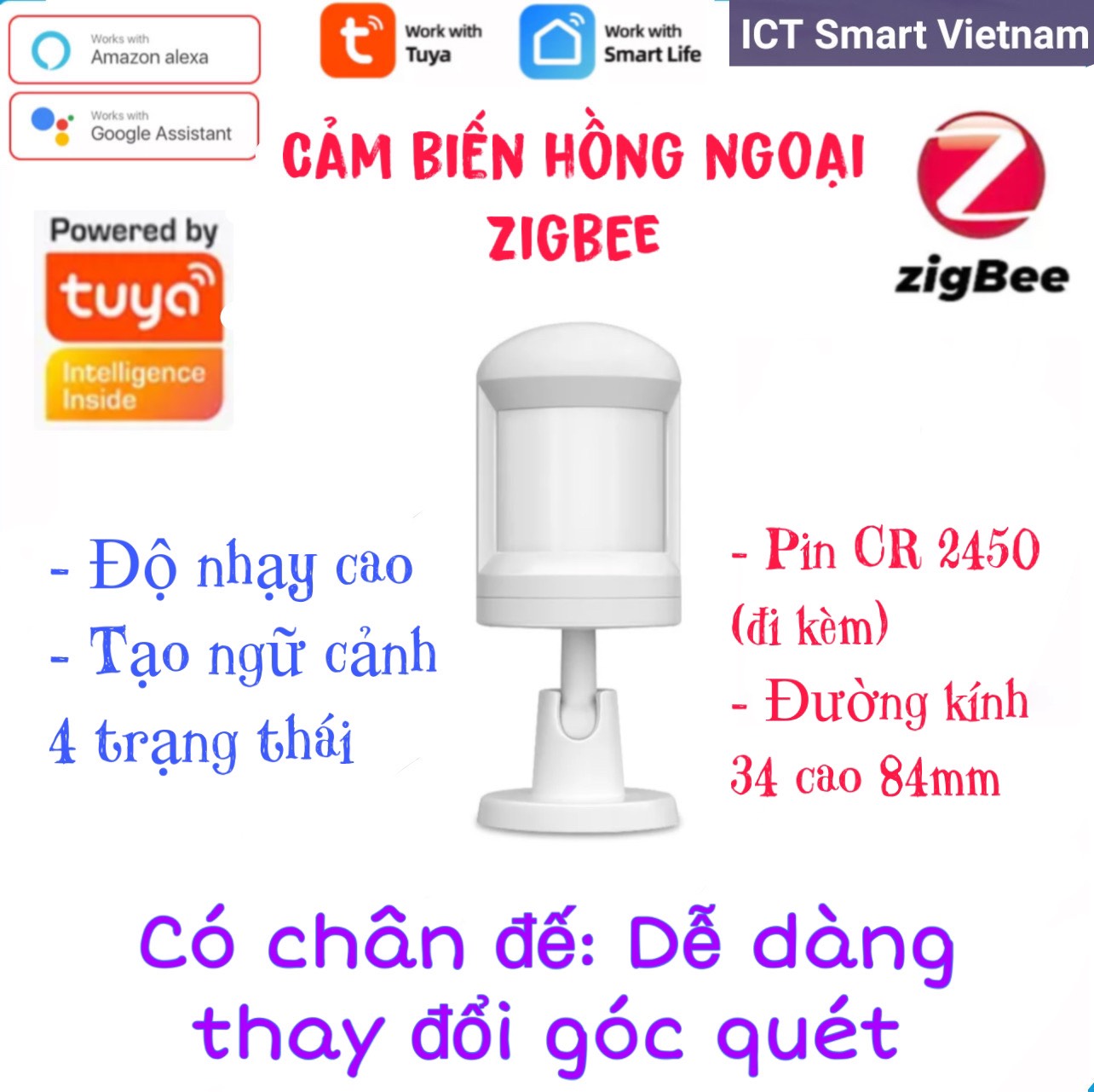 Cảm biến chuyển động Tuya Zigbee/ Wifi