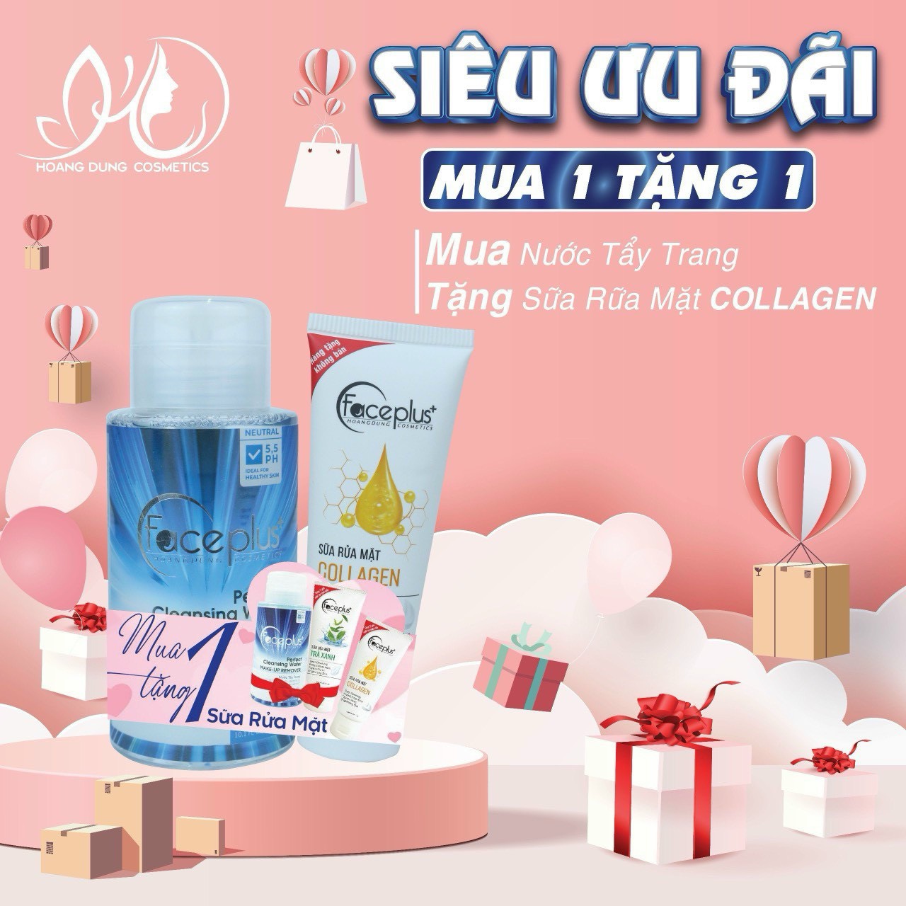 Nước tẩy trang sạch sâu Faceplus+ 300ml (kèm tặng)