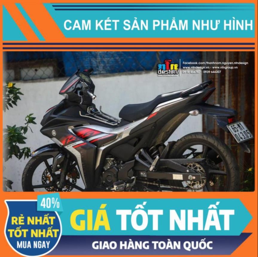 Tem rời Exciter 155 đen nhám - mẫu mới 2023 đỏ bạc