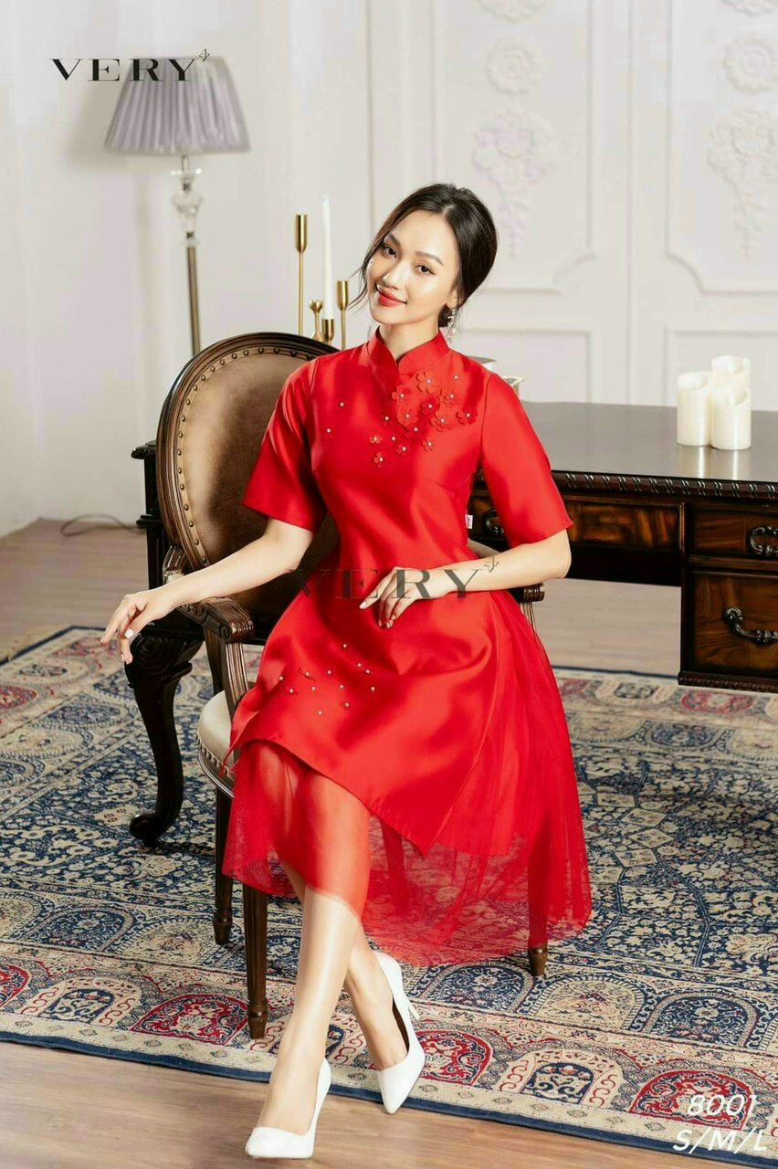 [HCM]Sét bộ áo dài tết cao cấp 2021 -HM