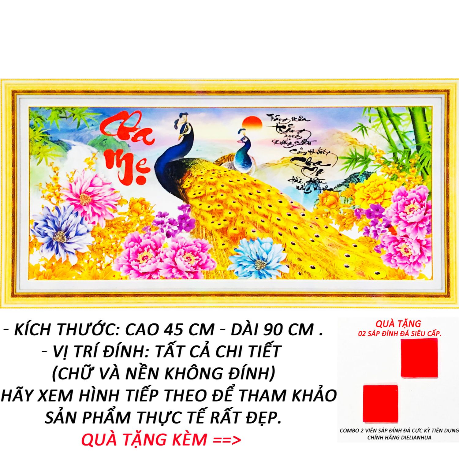 Tranh Đính Đá Tự Làm - Cha Mẹ Là Suối Nguồn Yêu Thương 38 (Kèm Quà Tặng) - Tranh Minh Hiền (TỰ ĐÍNH ĐÁ)