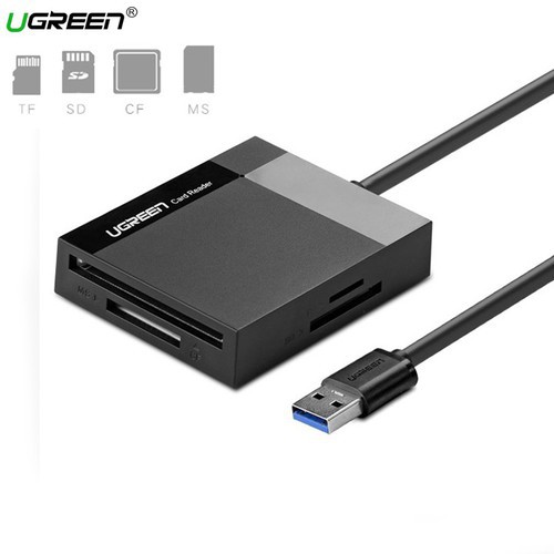 Đầu đọc thẻ nhớ SD/TF/CF/MS chuẩn USB 3.0 Ugreen 30229 - Hàng