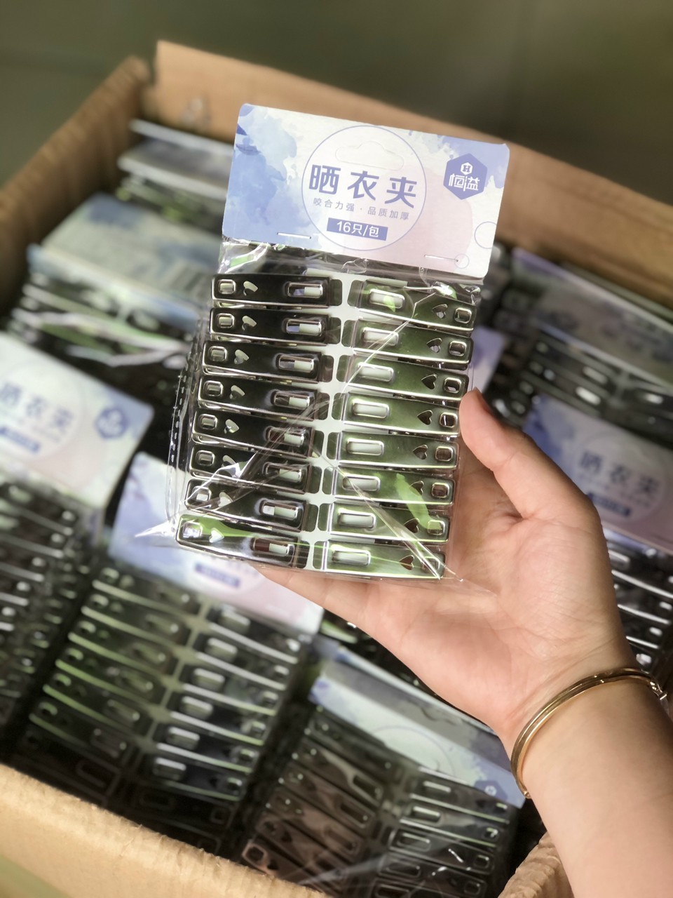 Set 16 kẹp inox 304 kẹp quần áo