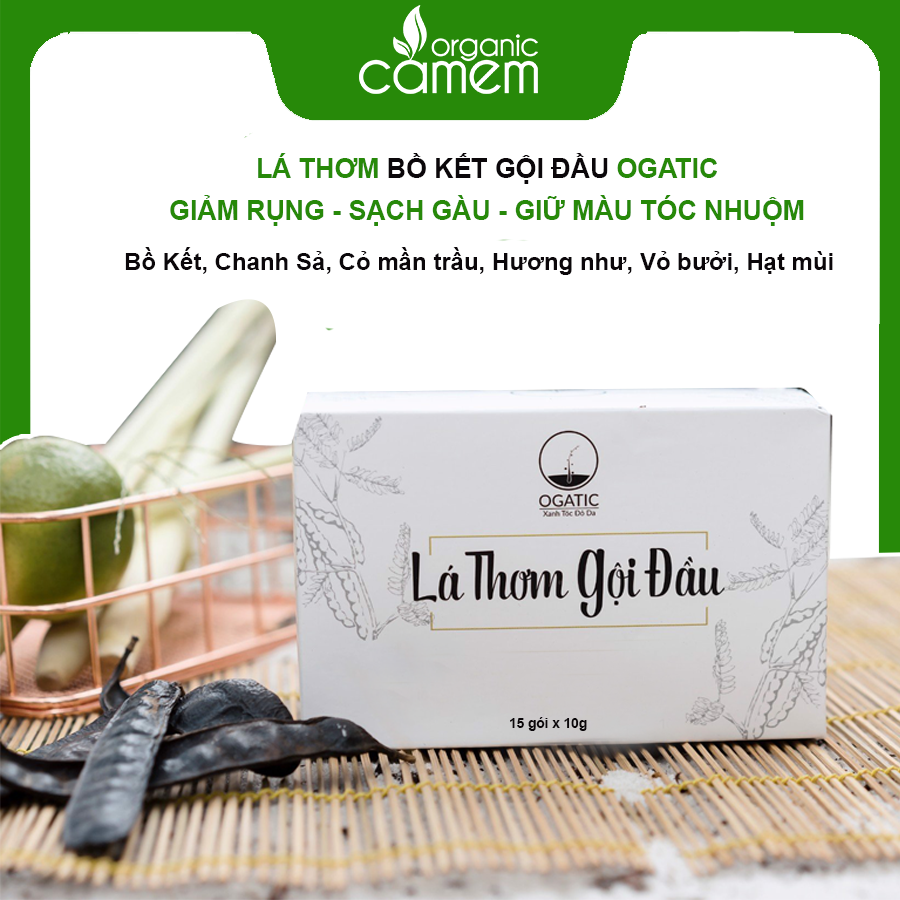 [HCM]BỘT  BỒ KẾT THẢO DƯỢC GỘI ĐẦU BỘT LÁ THƠM OGATIC