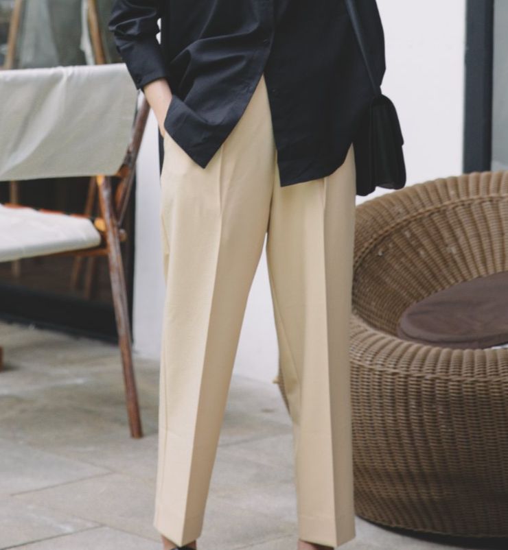 Chicka Chicka - Quần Baggy office pants - Beige
