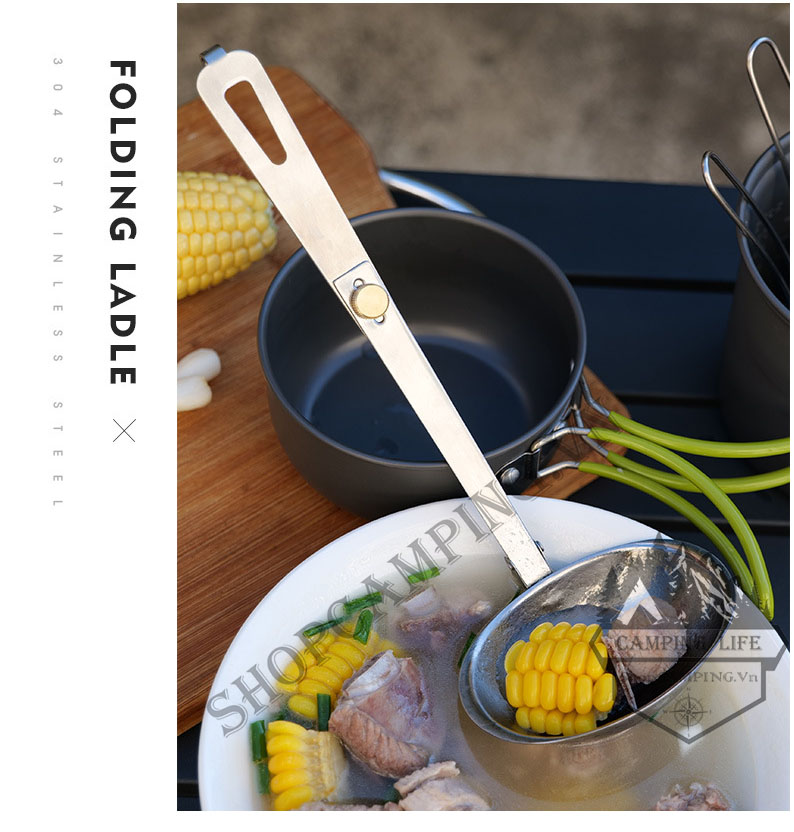 Thìa múc canh inox 304 gấp gọn