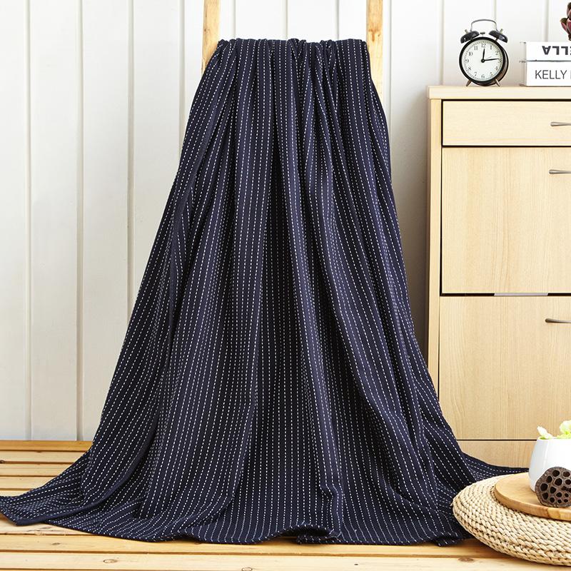 Phong Cách Nhật Bản Chất Lượng Tốt 100% Cotton Hai Lớp Vải Xô Mùa Hè Điều Hòa Chăn Mùa Hè Chăn Duy Nhất Hai Người Vân Sọc Trưa Thường Tấm Thảm