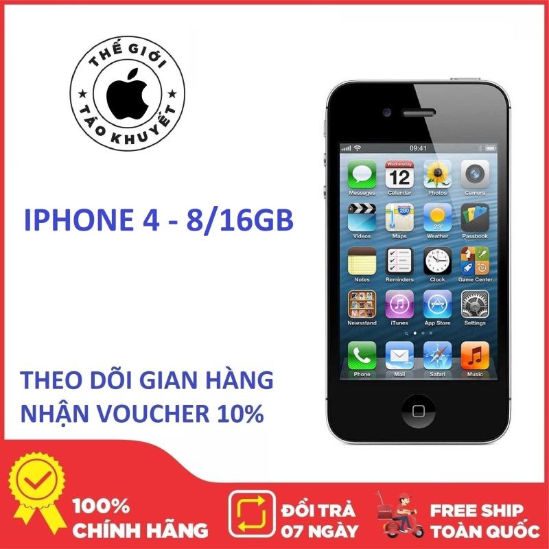 Điện thoại giá rẻ Apple IPHONE 4 - 8GB - Bảo hành 12 tháng - Tặng cáp sạc - Thế Giới Táo Khuyết