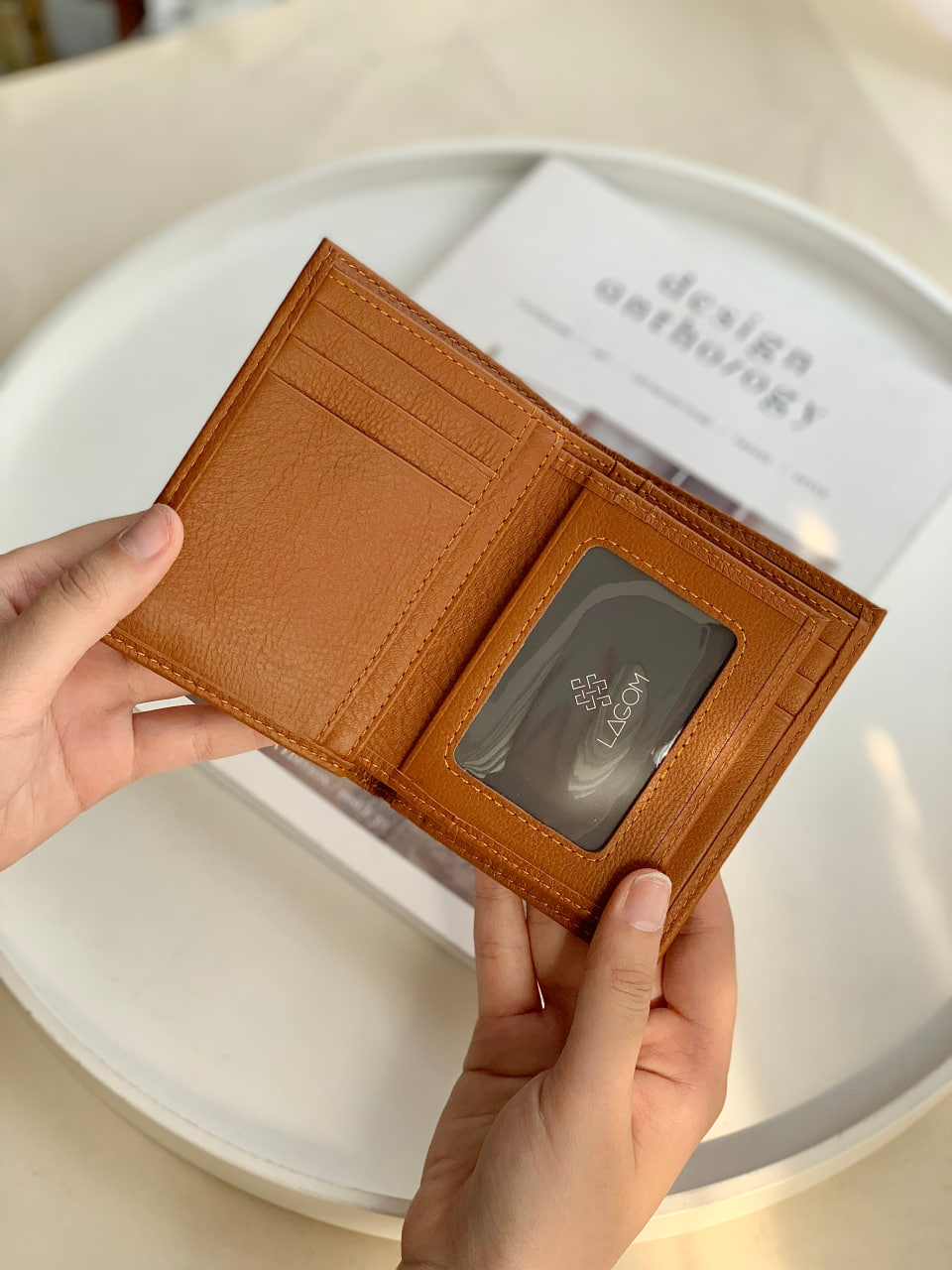 Ví nam LAGOM Da thật - Tidy Wallet Dáng đứng