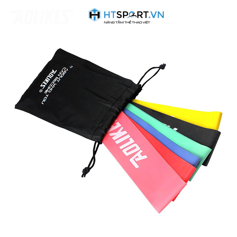 Dây kháng lực tập gym, bộ 6 dây cao su kháng lực tập chân mông aolikes al3601 mini band, phụ kiện tập gym nữ