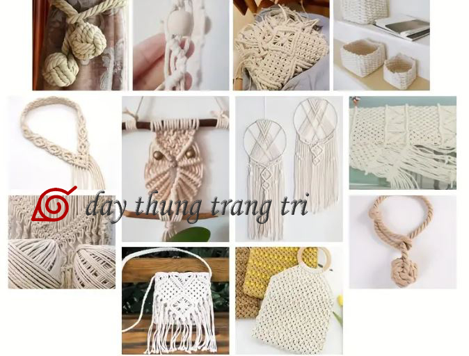 Dây thừng macrame, dây macrame, dây cotton, làm handmade, rèm che, đan lưới, làm võng