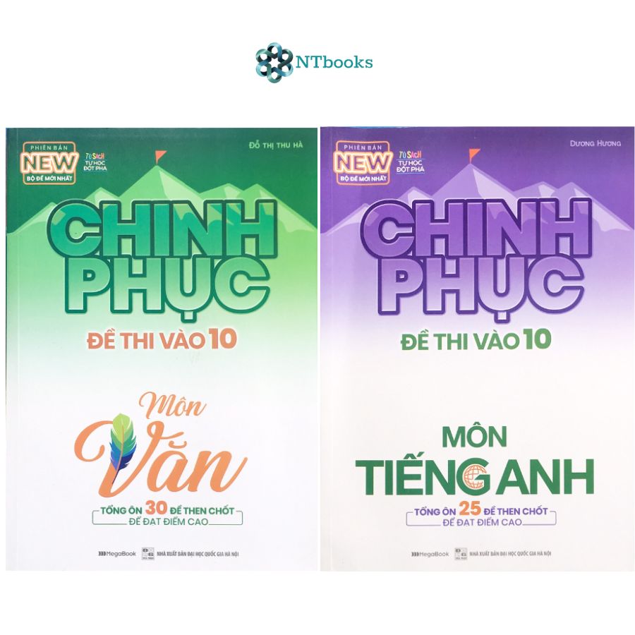 Combo 2 cuốn chinh phục đề thi vào 10 môn tiếng anh + ngữ văn - mg - ntbooks