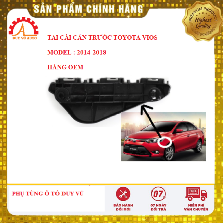 Phe cài cản trước toyota vios đời 2014, 2015, 2016, 2017
