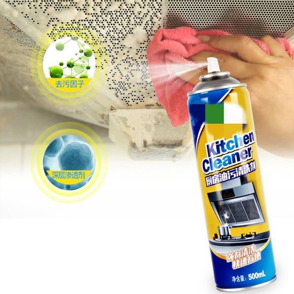 CHAI XỊT TẨY RỬA NHÀ BẾP KITCHEN - TẨY VẾT BẨN , Ố , VẾT DẦU MỠ BÁM TRÊN TƯỜNG BẾP - SÀN NHÀ - TẶNG KÈM MIẾNG CHÙI BẾP