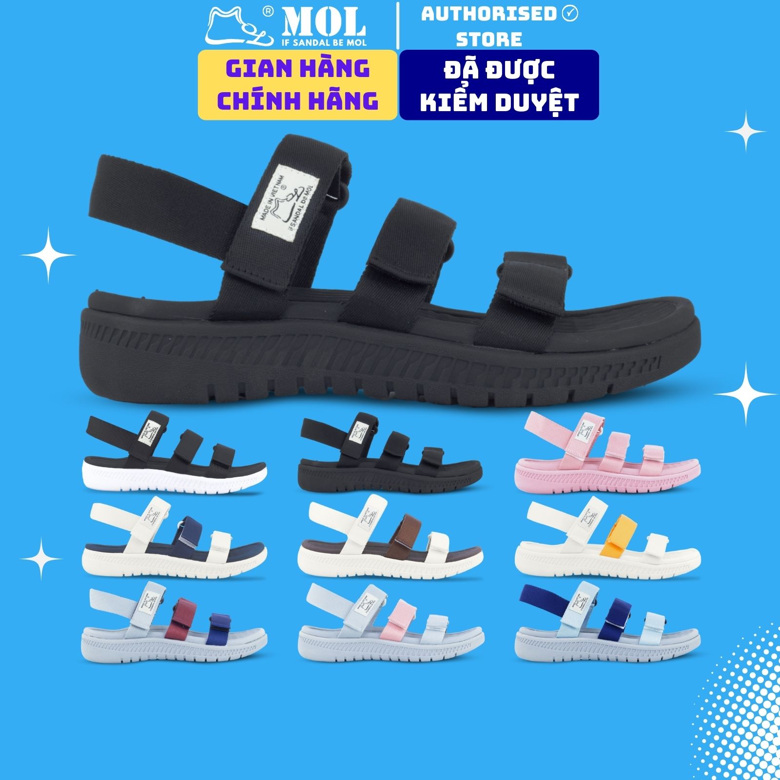 Sandal nam nữ unisex MOL Zenstep MS4 3 quai ngang