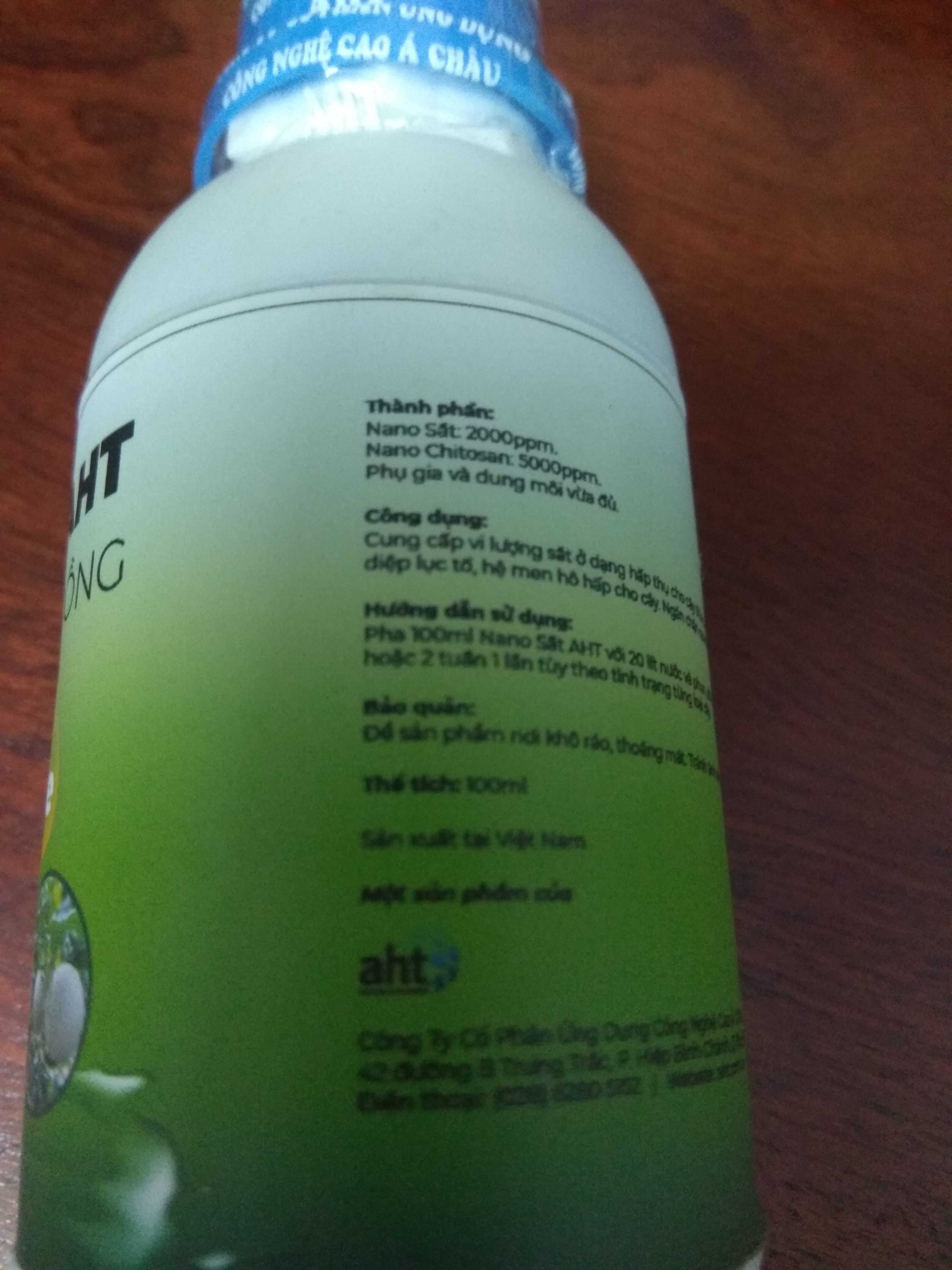NANO SẮT AHT CHĂM SÓC CÂY TRỐNG CHAI 100ML