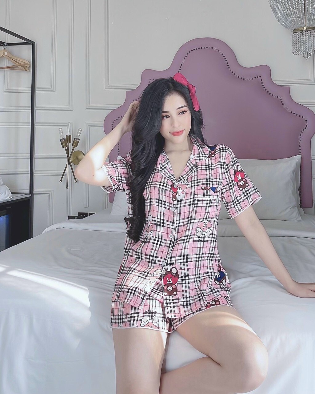 Xả KHO GIÁ RẺ Combo 3 bộ pijama lụa mango quần đùi