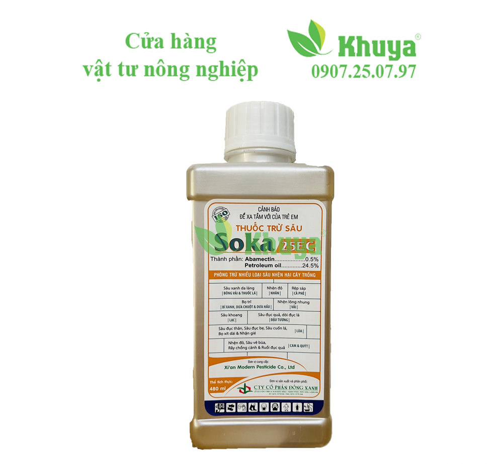 Thuốc trừ sâu soka 25ec chai 480ml diệt sâu và nhện