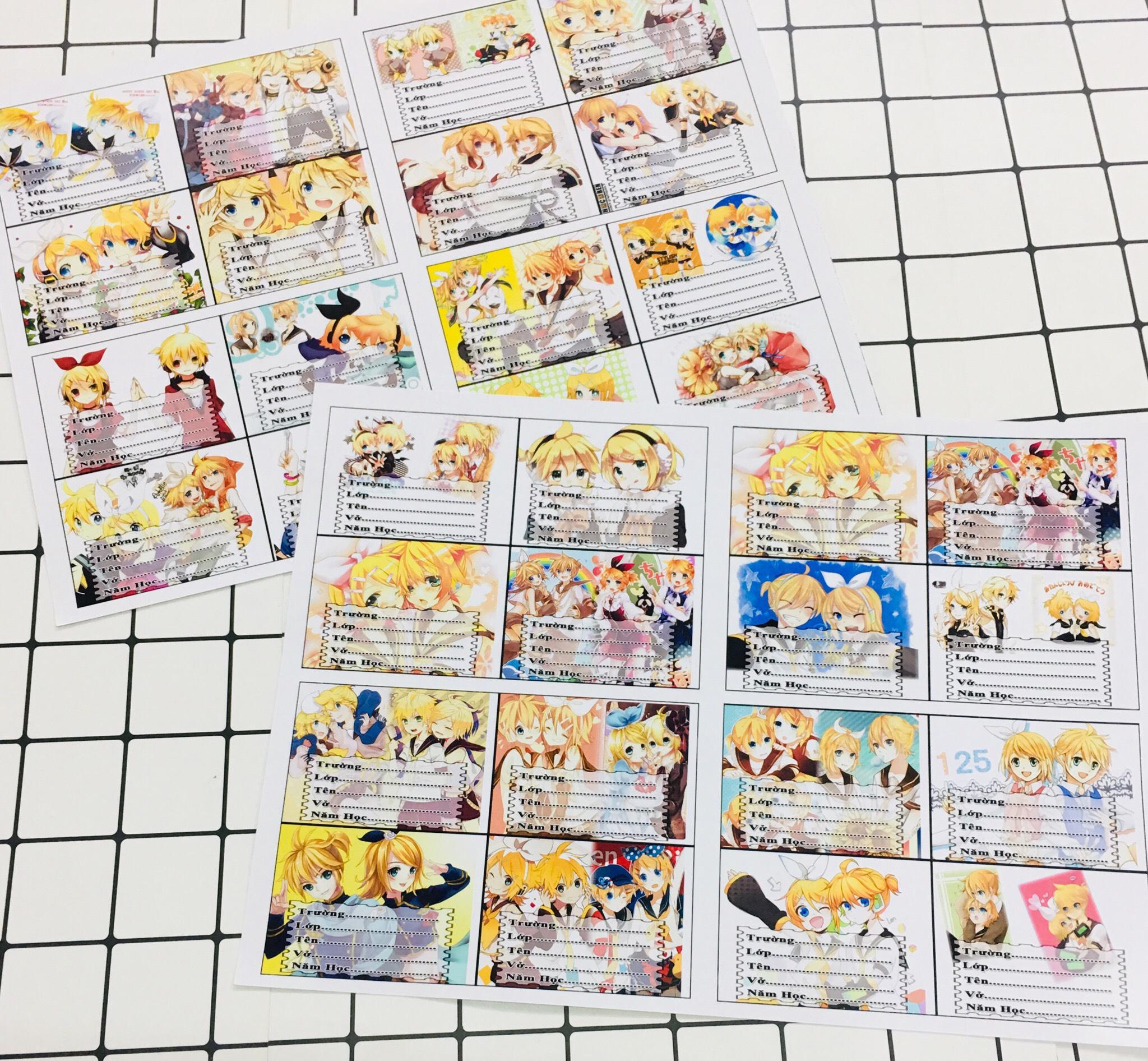 Combo 48 nhãn vở Kagamine Rin Len