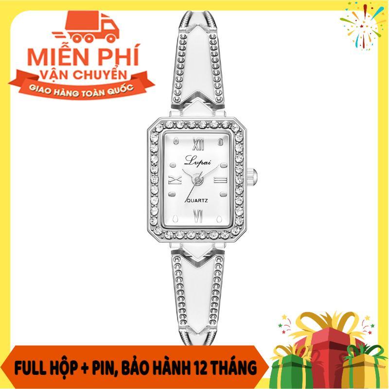 Nơi bán Đồng hồ nữ thiết kế đặc biệt mặt vuông đính đá, dây đeo kim loại khảm sứ - Đồng hồ - Đồng hồ nữ - Đồng hồ nam nữ - Đồng hồ casual - Đồng hồ đẹp - Đồng hồ rẻ