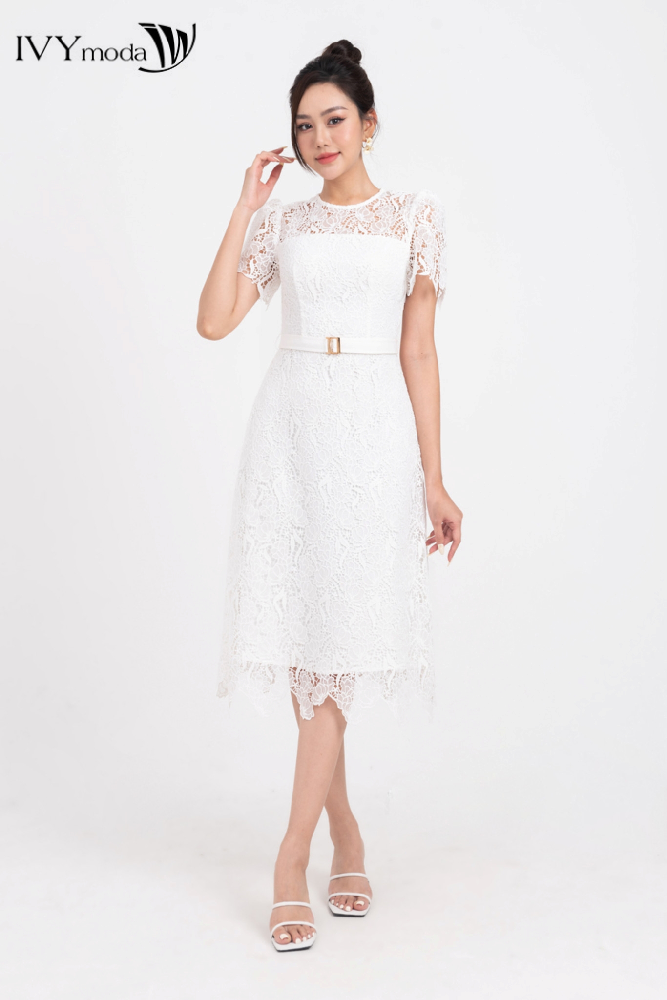 Daisy dress - đầm kết hoa nhẹ nhàng ivy moda ms 48m8375