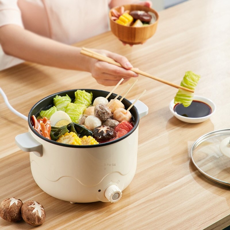 Giá bán Chảo đun nóng điện Chảo chống dính đa năng 2.5L bếp điện mini Chảo sinh viên ký túc xá