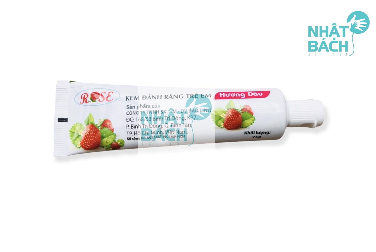 KEM ĐÁNH RĂNG EM BÉ ROSE 75GR (Hương Dâu - Cam)