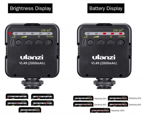 Đèn Ulanzi VL49 Mini LED Video Light - [Tặng kèm đèn LED]