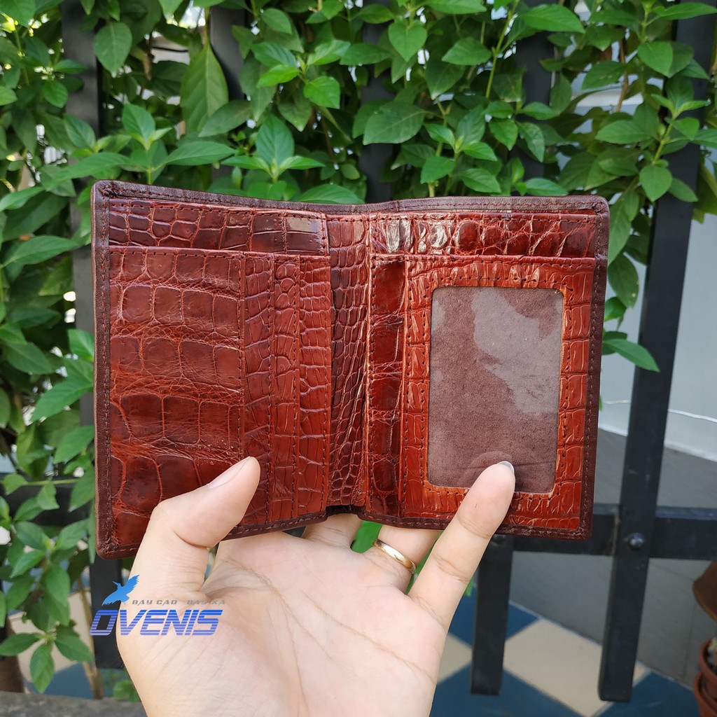 [FREE SHIP] Ví nam da cá sấu thật. Gù cá sấu lớn dùng là đẳng cấp!