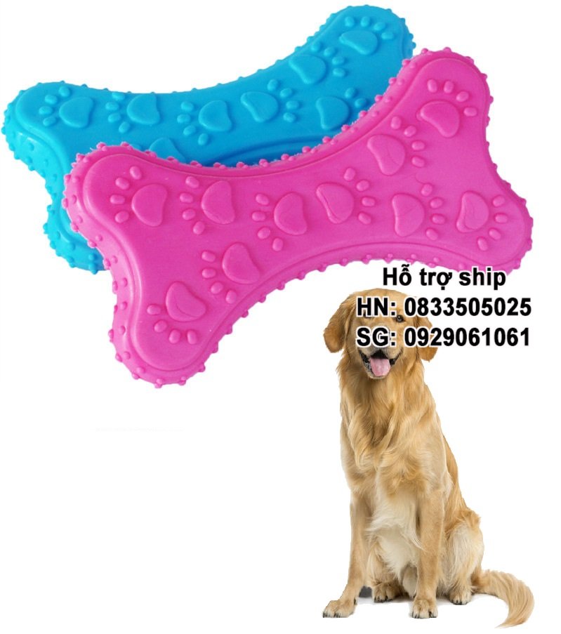 Hanpet - Xương cao su dẻo siêu bền xương cho chó gặm và tập cắn size 10cm